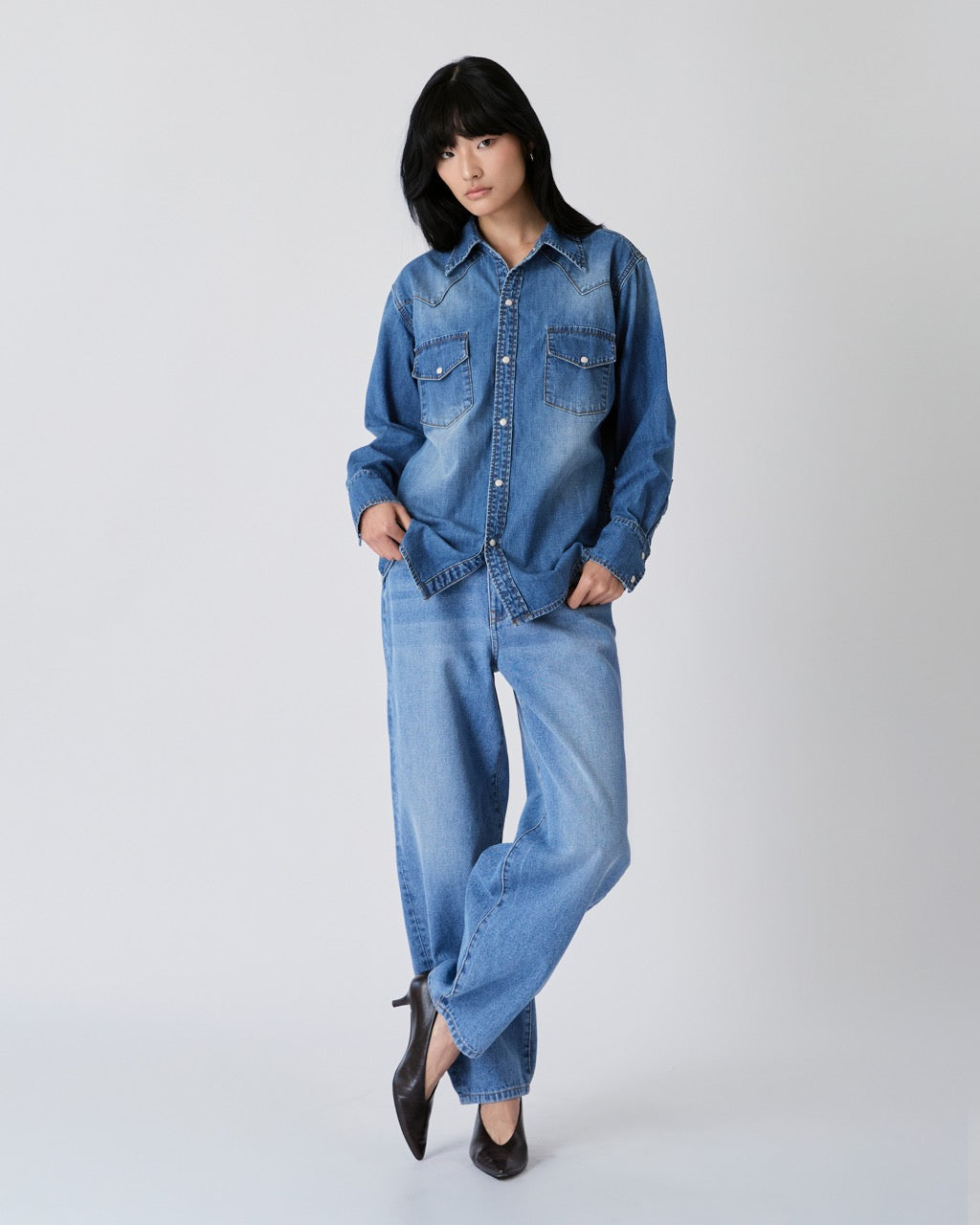 Découvrir - Denim Work Shirt in Indigo Denim