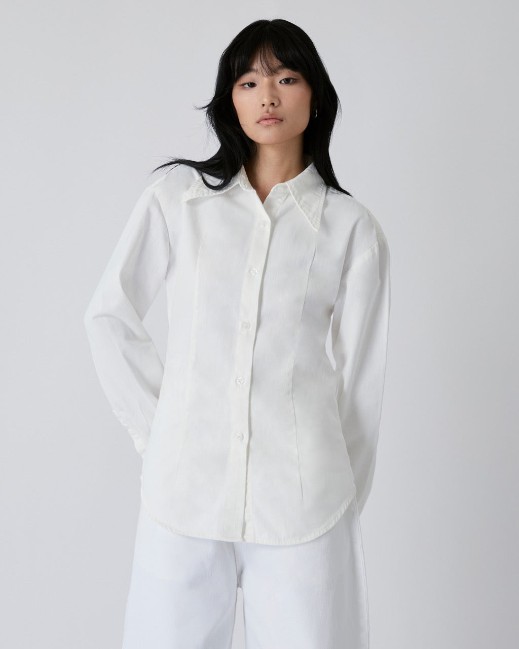 Découvrir - Slim Fit Denim Shirt in White