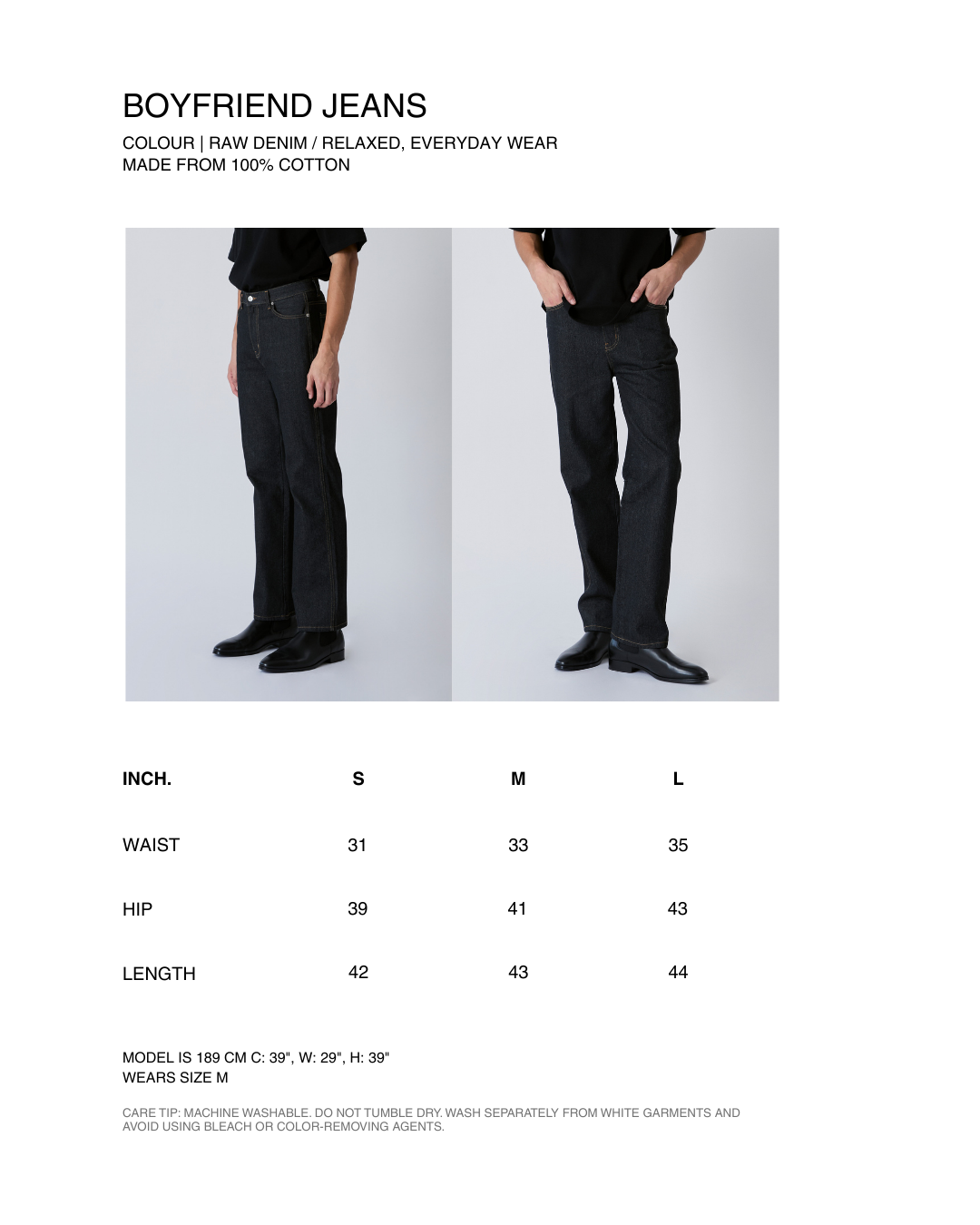 Découvrir - Boyfriend Jeans (MEN) in Raw Denim