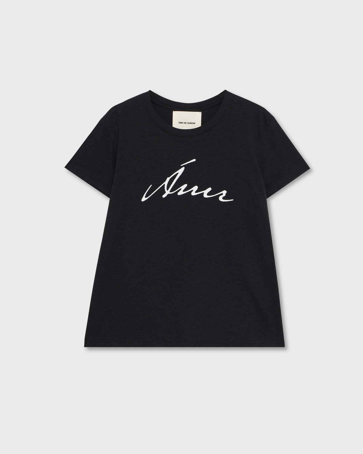 Wardrobe I - AMR Hand Writing Logo Hemp Slim-fit T-Shirt in Black