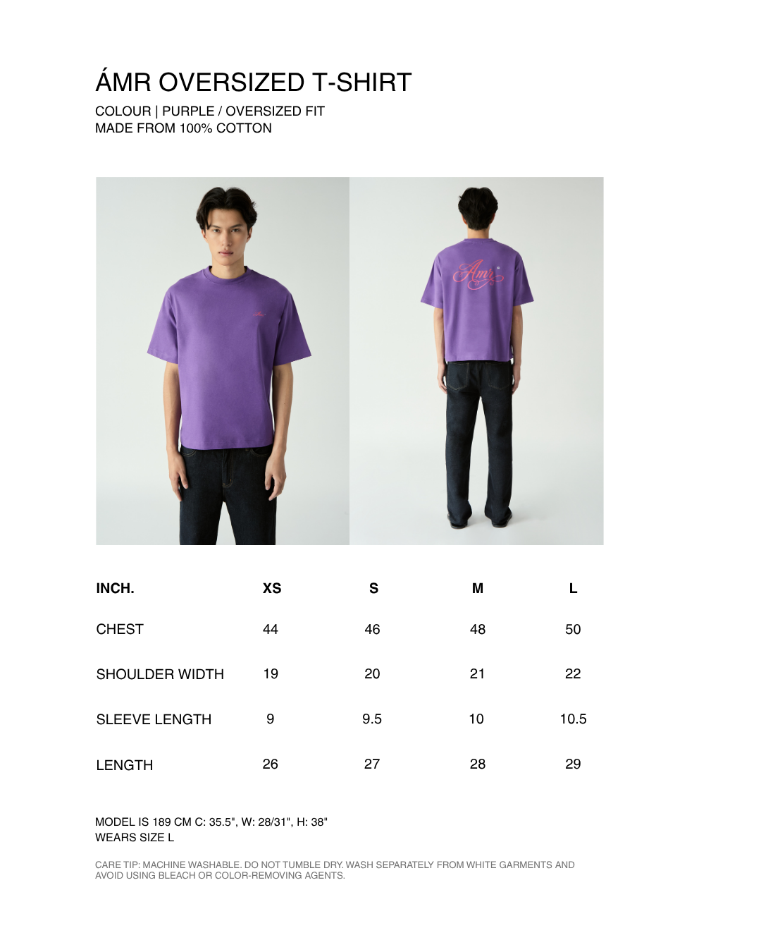 AMR DE SAISON ( AIMER ) - AMR Oversized T-Shirt in Purple