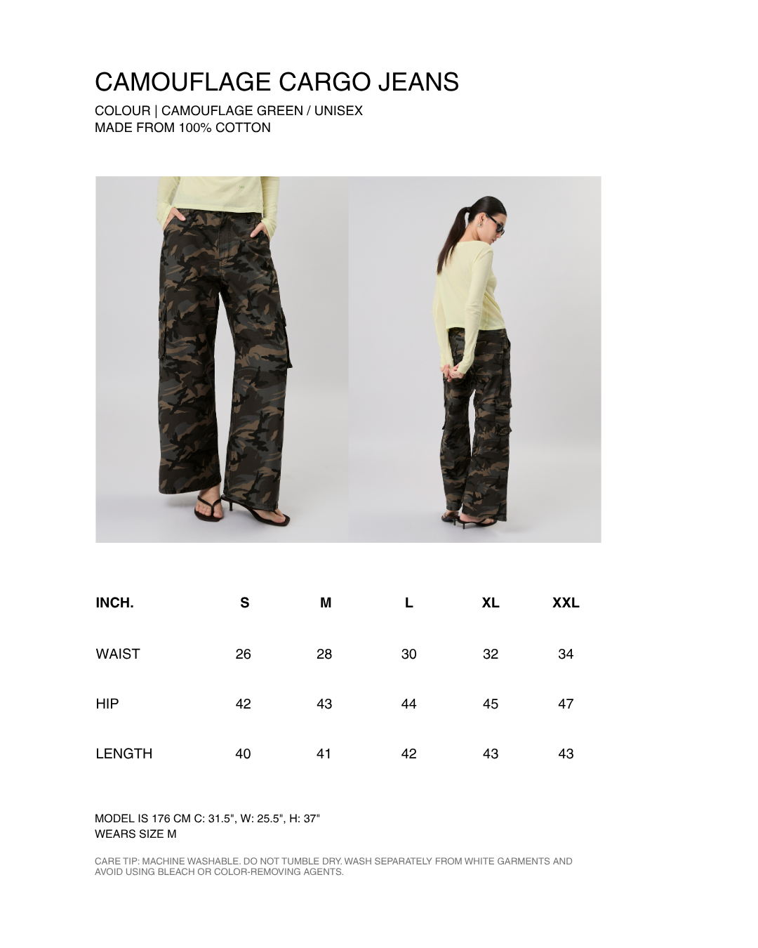 New Urban Drop - Baggy Cargo - Camo in Camouflage Green