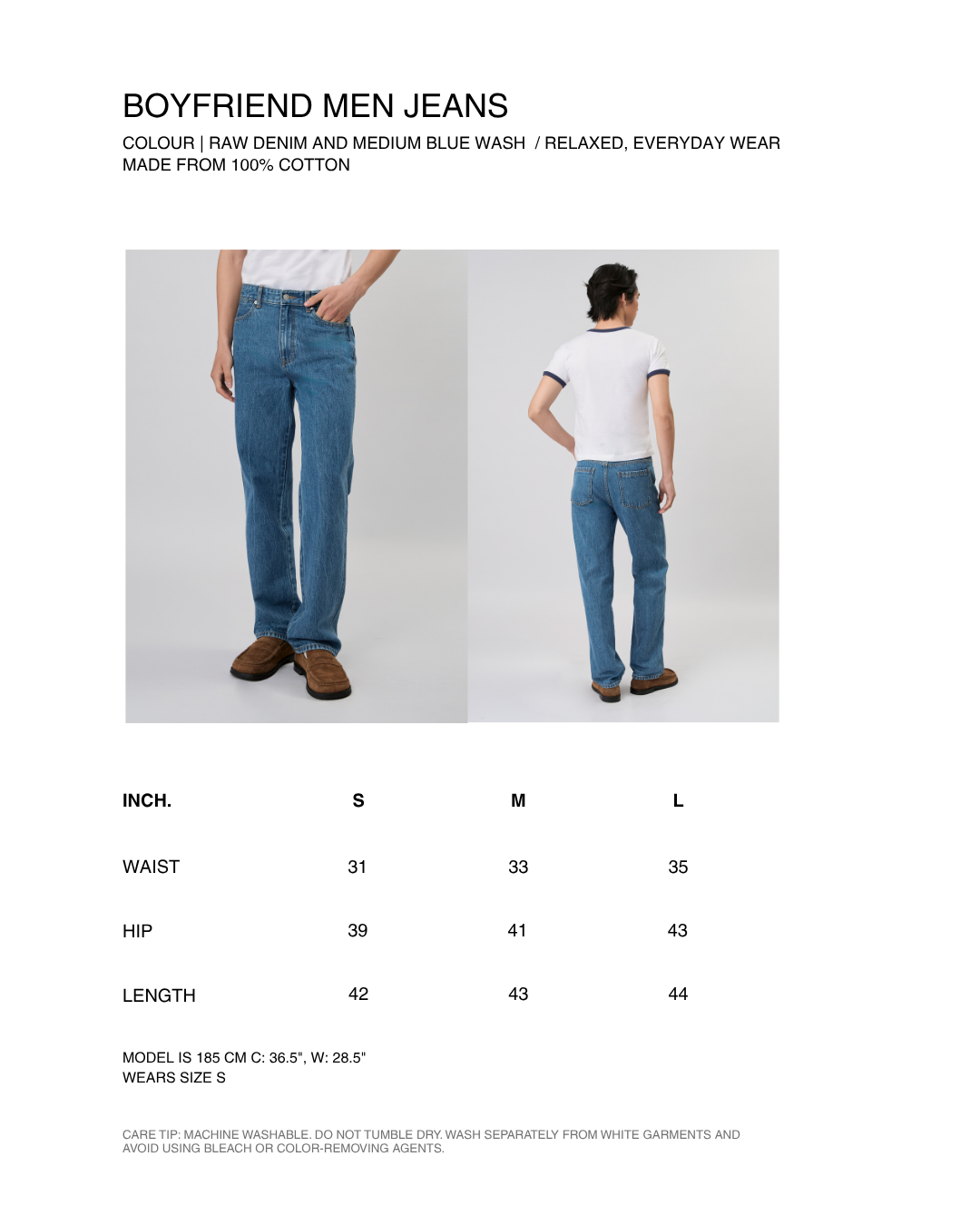 New Urban Drop - Boyfriend Jeans (MEN) in Medium Blue Wash