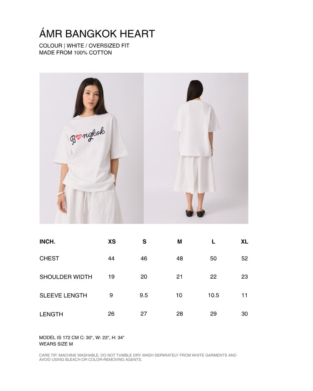 AMR DE SAISON - Bangkok Heart T-Shirt in White