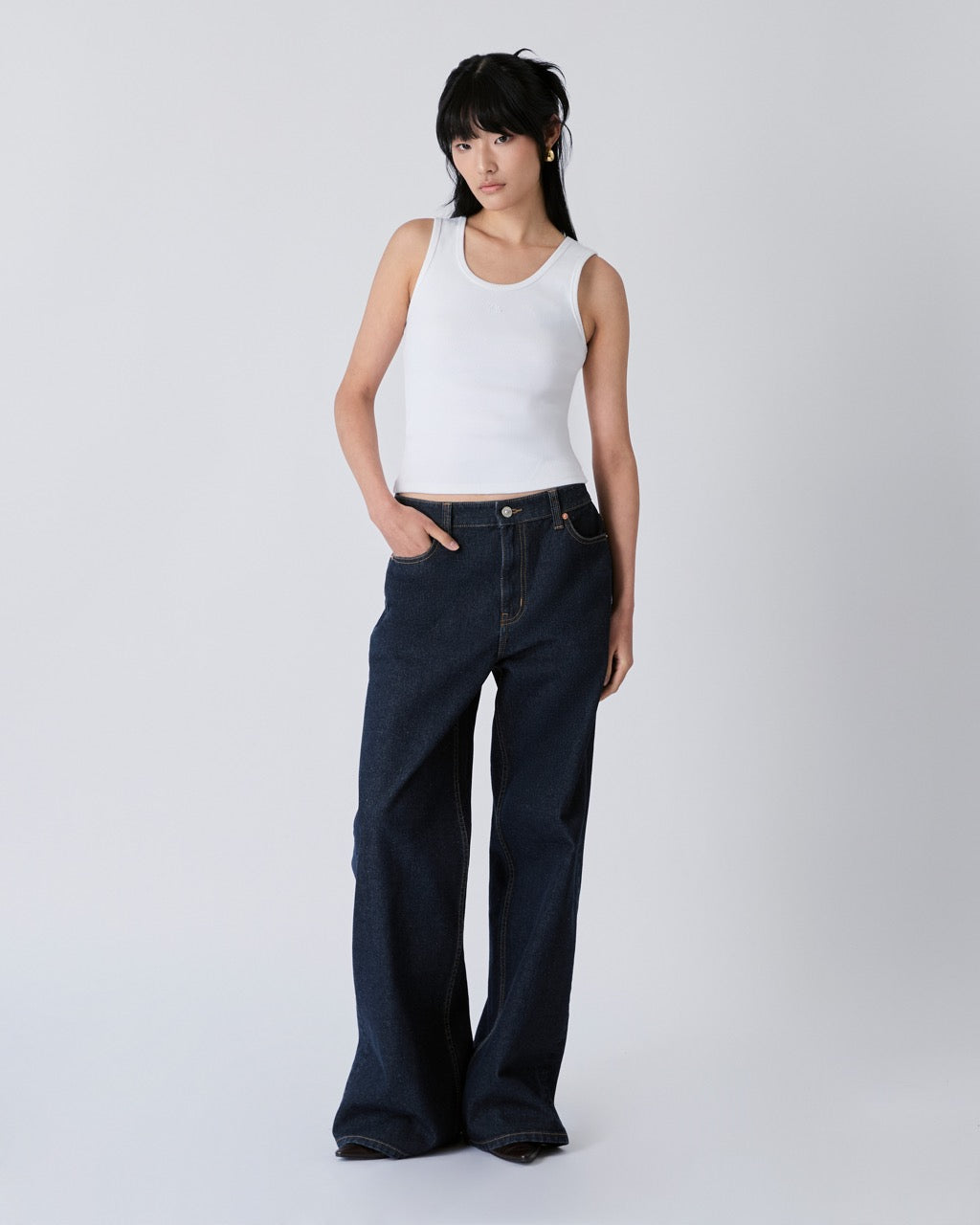 Découvrir - 90s Baggy Jeans in Raw Denim