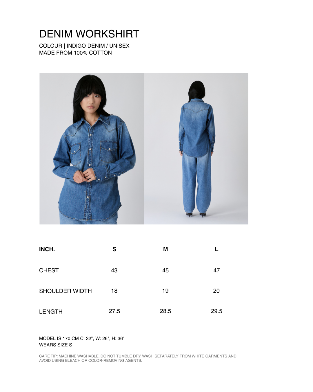 Découvrir - Denim Work Shirt in Indigo Denim