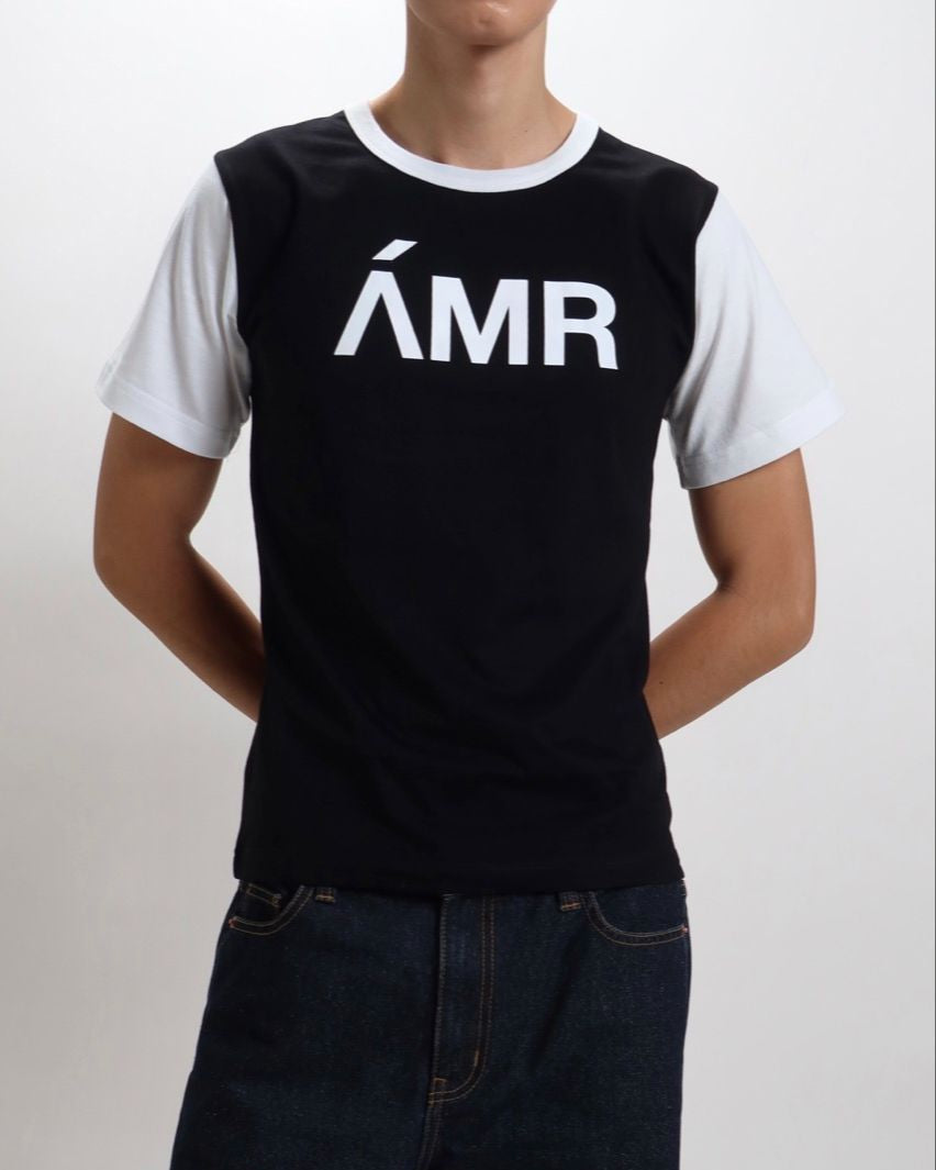 Decouvrir - AMR Slim Fit T-Shirt in Black White Contrast