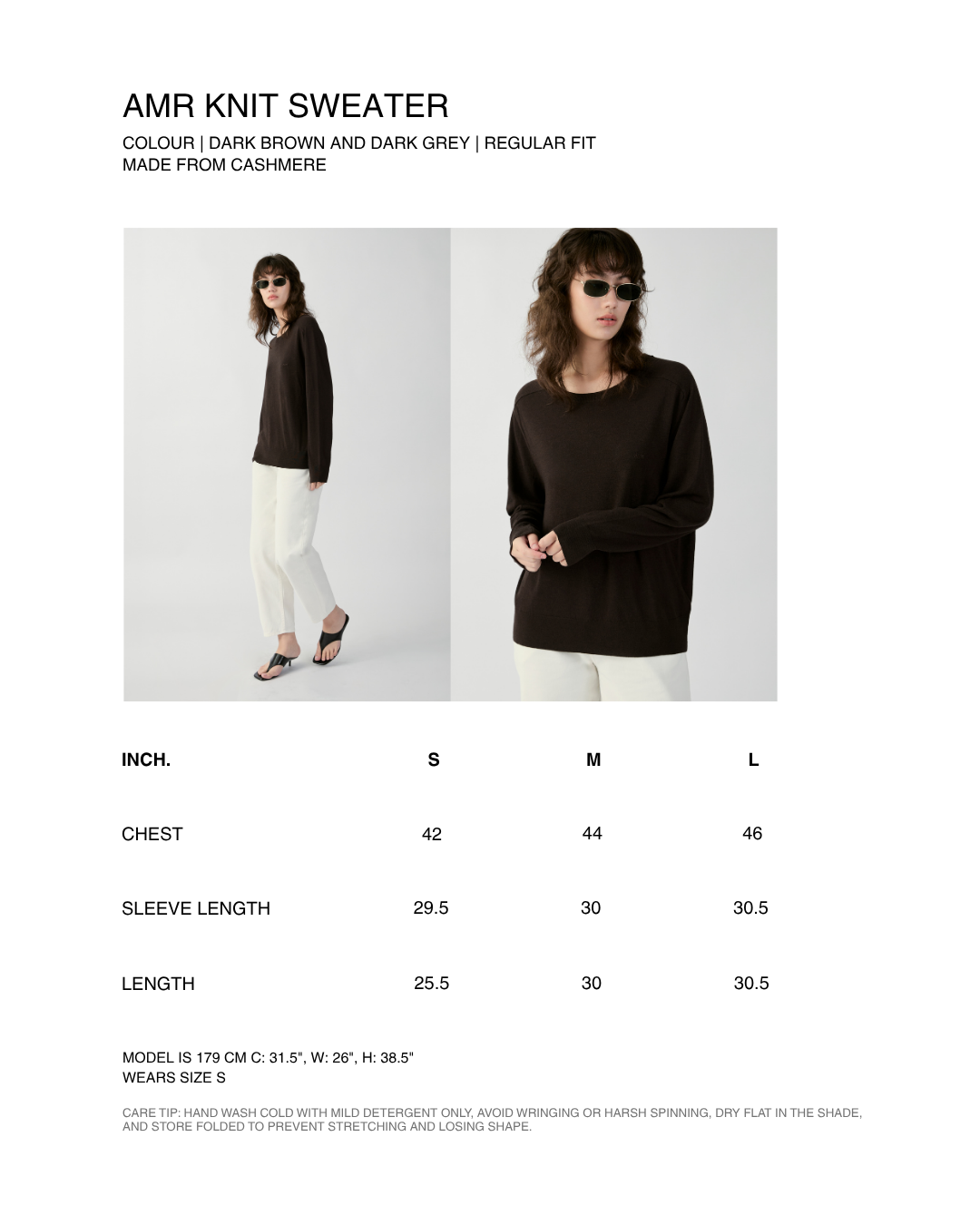 En Couleurs - AMR Knit Sweater in Dark Brown
