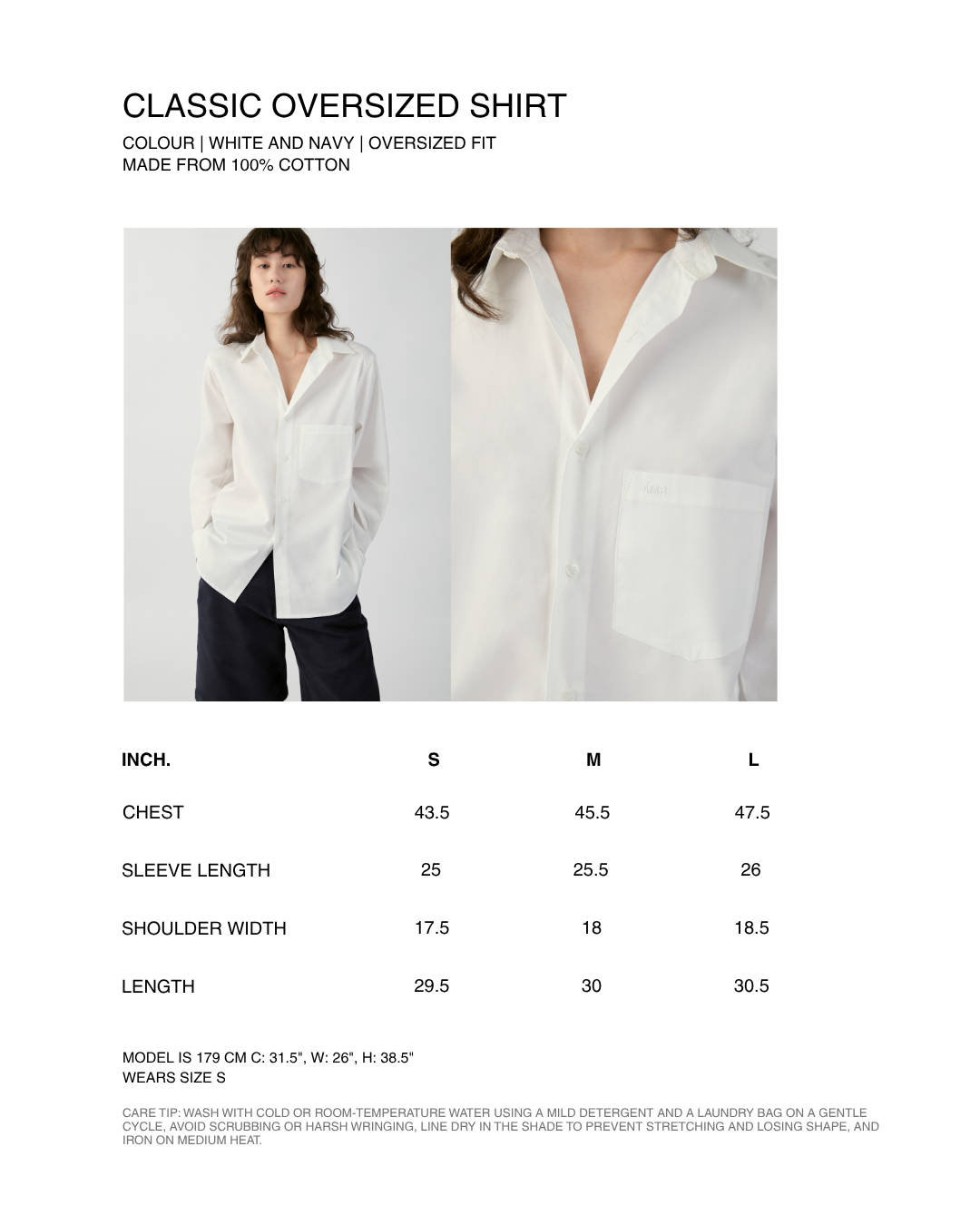 En Couleurs - Classic Oversized Shirt in Navy