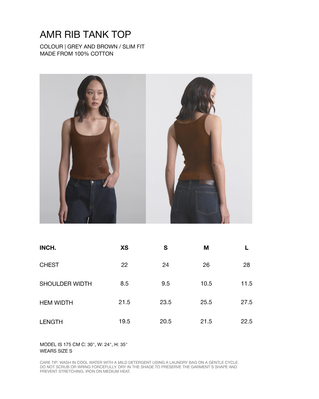 Wardrobe I - AMR Rib Tank Top in Brown