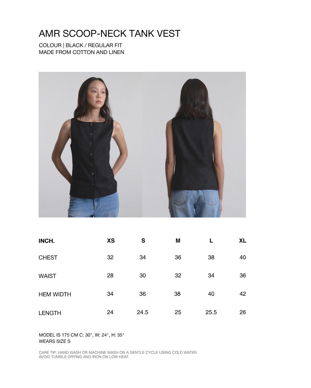 Wardrobe I - AMR Scoop-Neck Tank Vest in Black