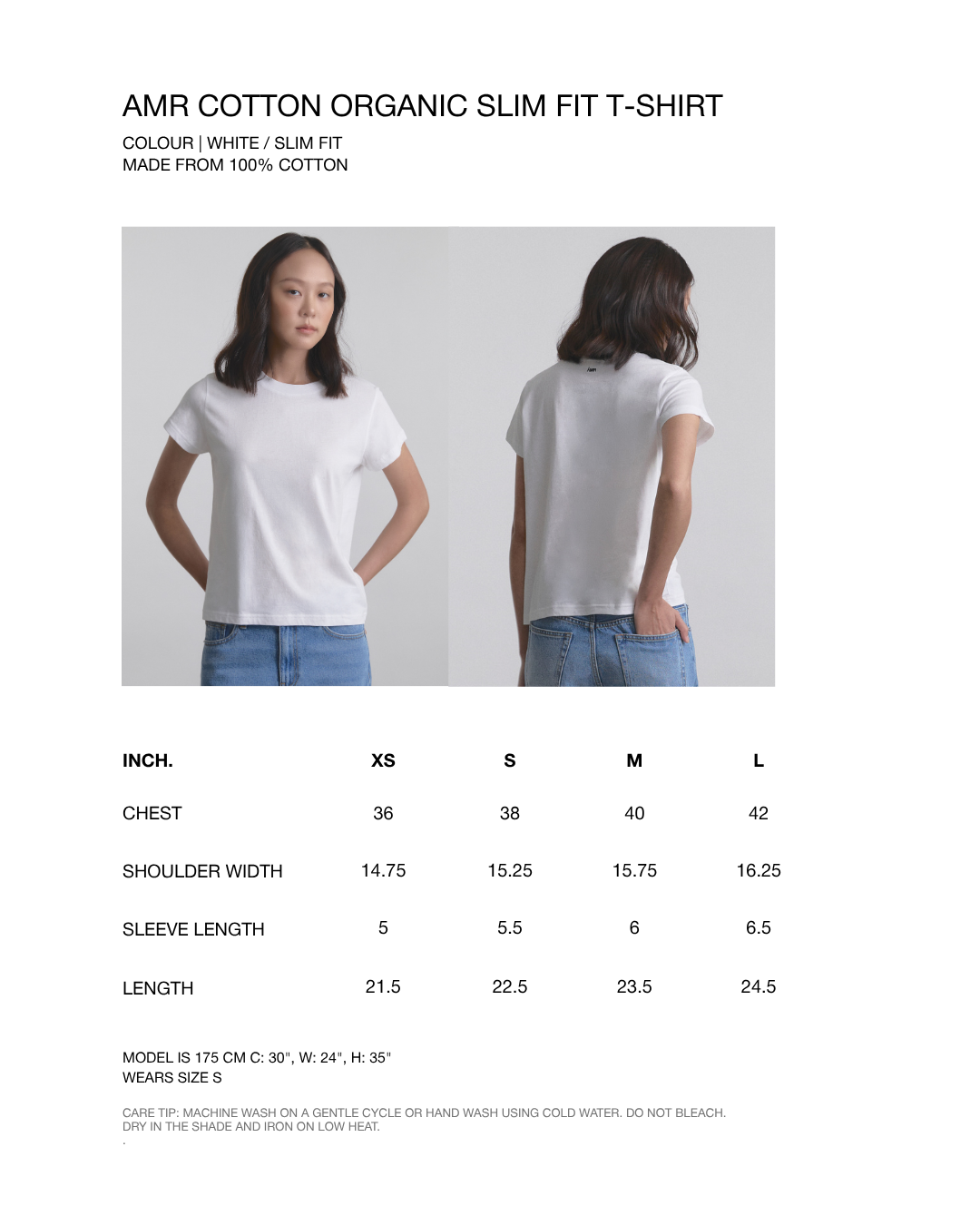 Wardrobe I - AMR Cotton Organic Slimfit T-Shirt in White