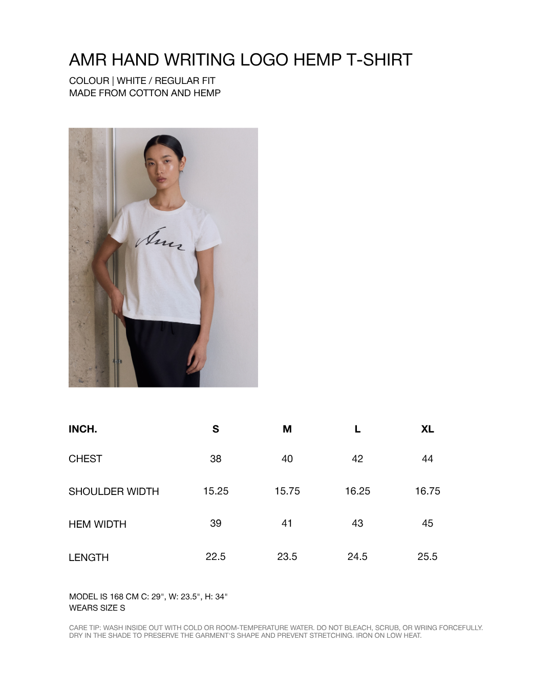 Wardrobe III - AMR Hand Writing Logo Hemp Slim-fit T-Shirt in Cacao