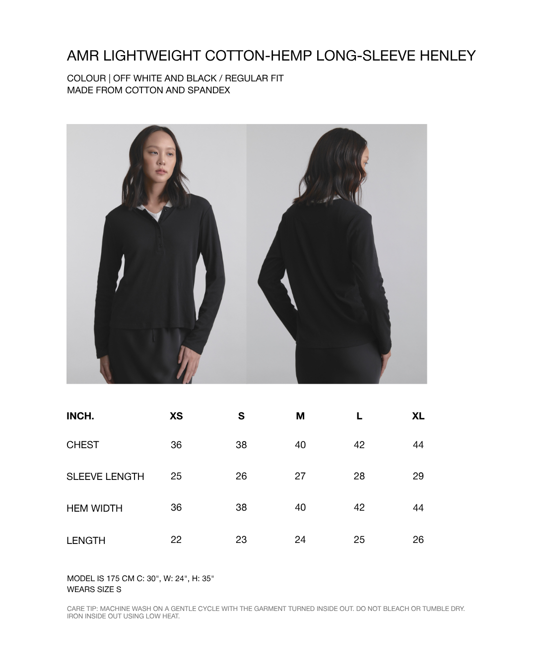 Wardrobe I - AMR Lightweight Cotton Long-sleeve Henley in Off White
