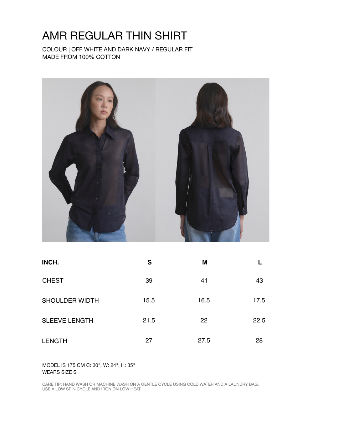 Wardrobe I - AMR Regular Thin Shirt in Dark Navy