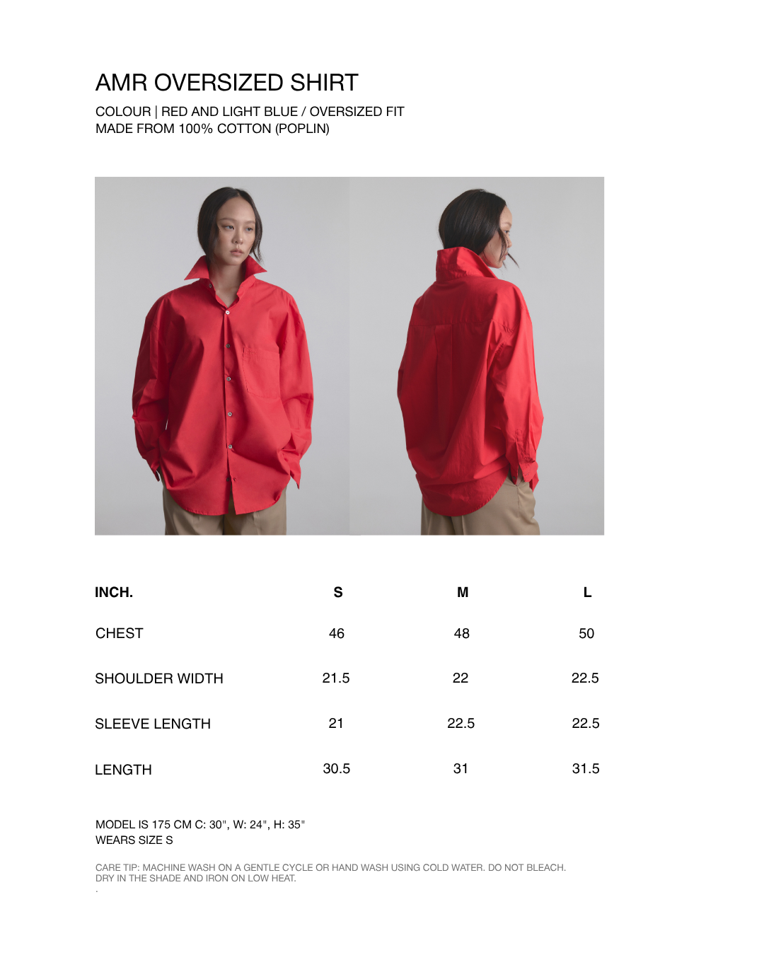 Wardrobe I - AMR Oversized Shirt in Red