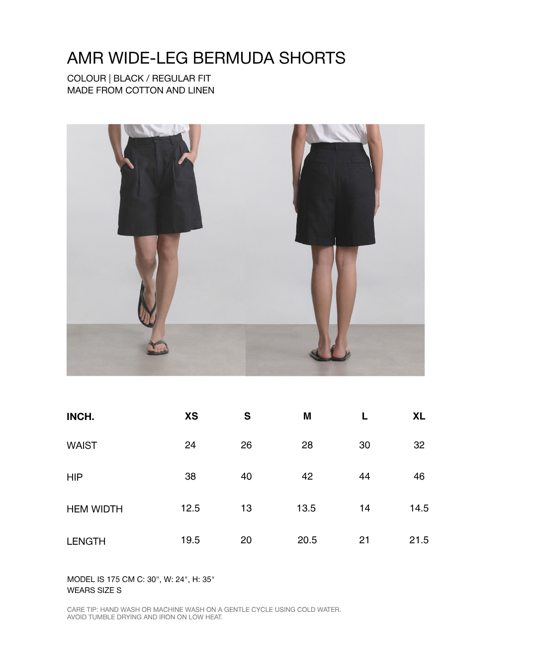 Wardrobe I - AMR Wide-Leg Bermuda Shorts in Black