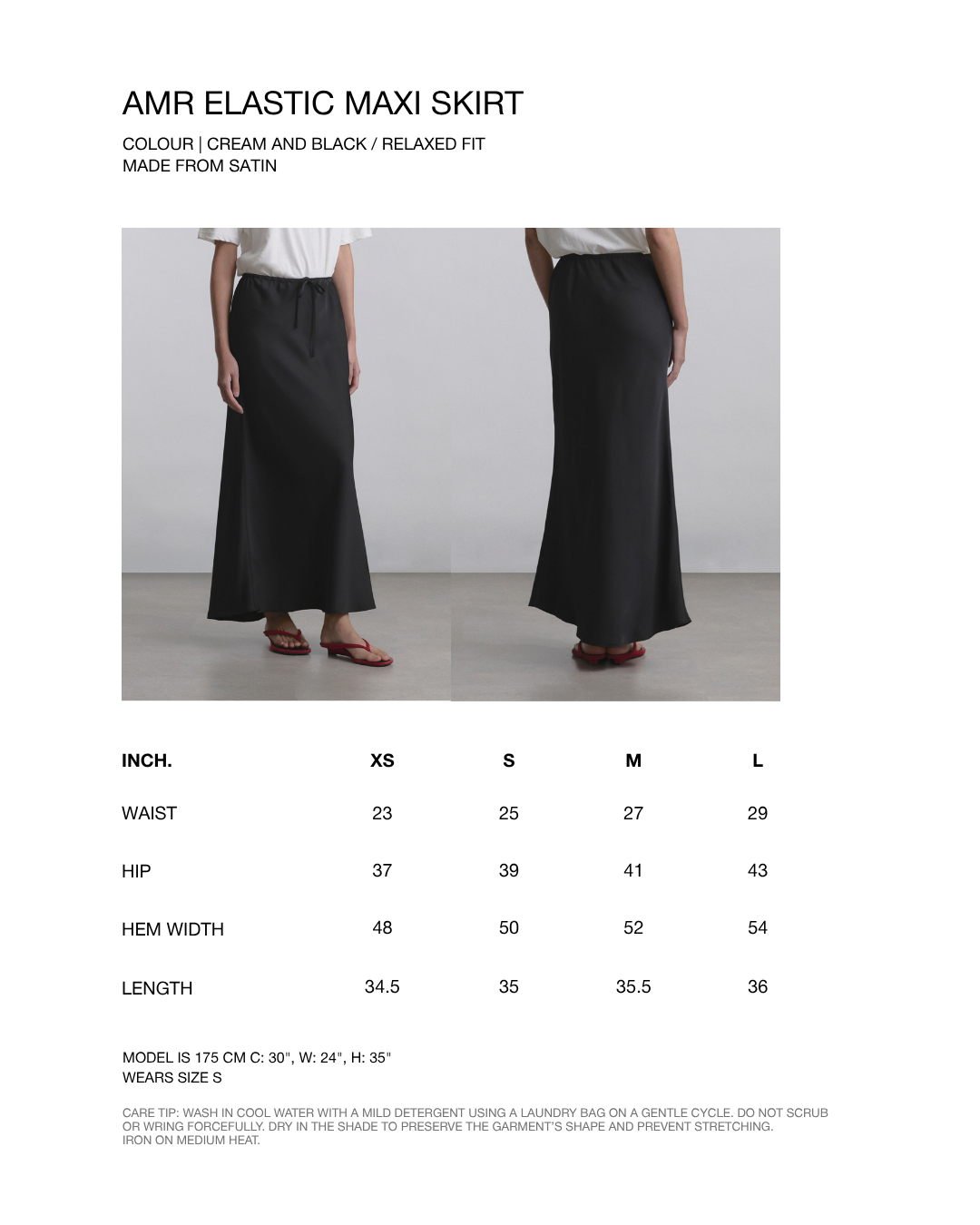 Wardrobe I - AMR Elastic Maxi Skirt in Black