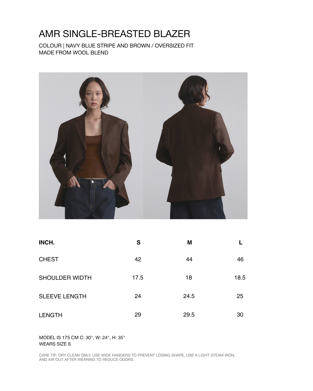 Wardrobe I - AMR Single-Breasted Blazer in Brown