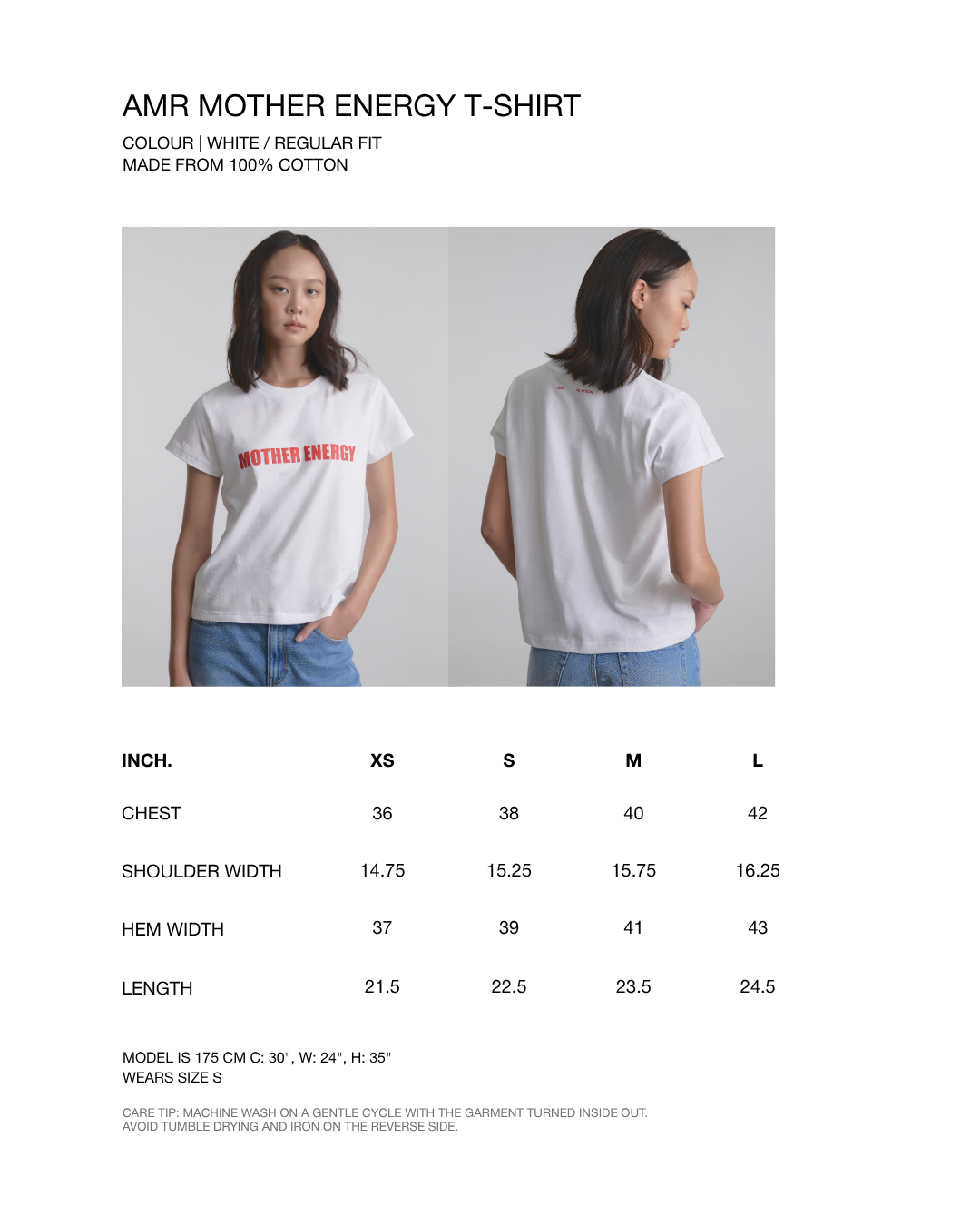 The Mother's Edit - AMR Mother Energy T-Shirt in White