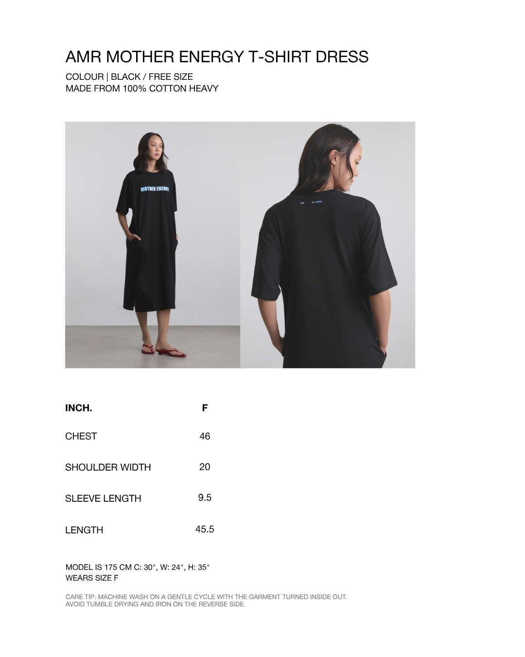 Mother Energy - AMR Mother Energy T-Shirt Dress in Black
