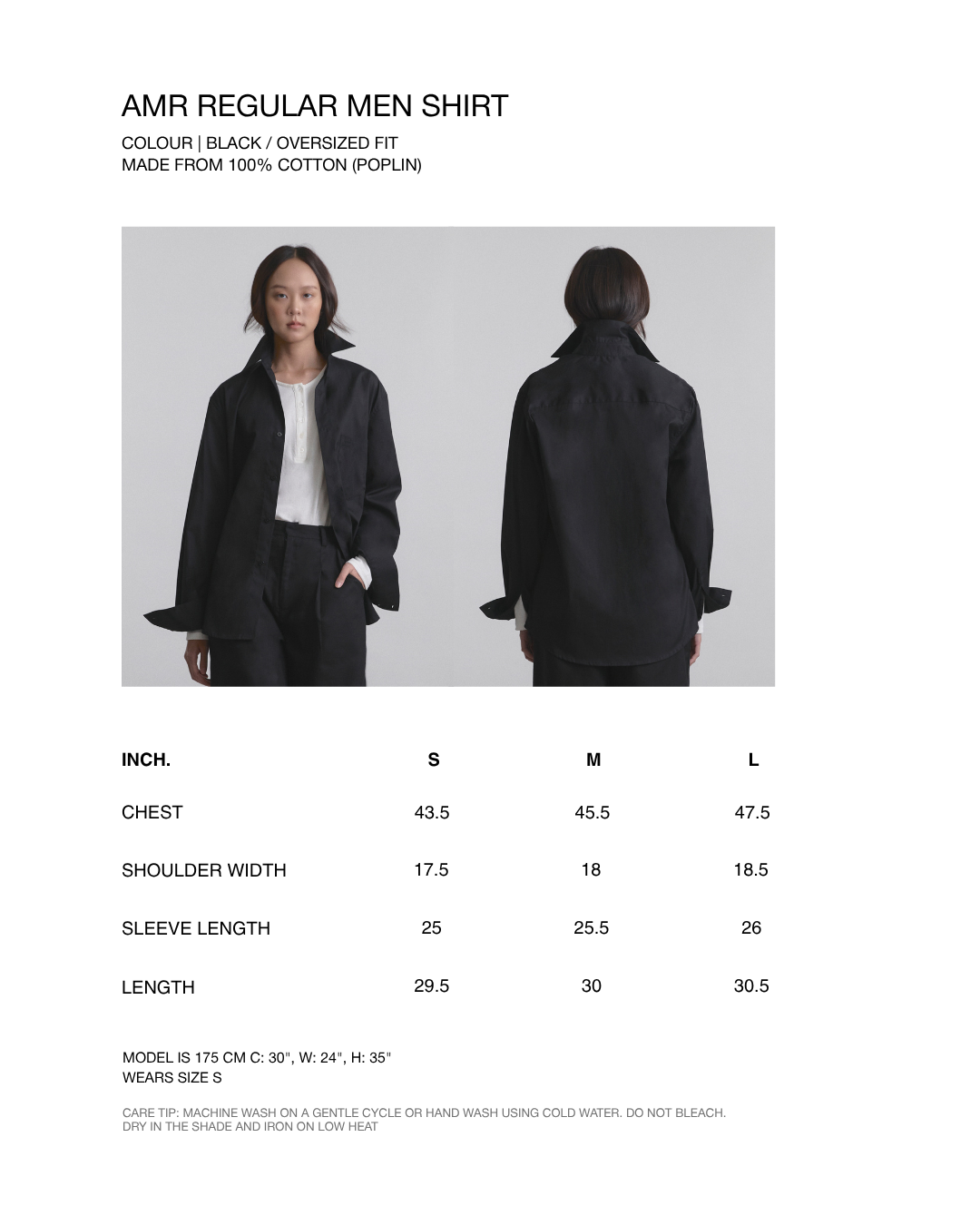 Wardrobe II - AMR Regular Shirt (MEN) in Black