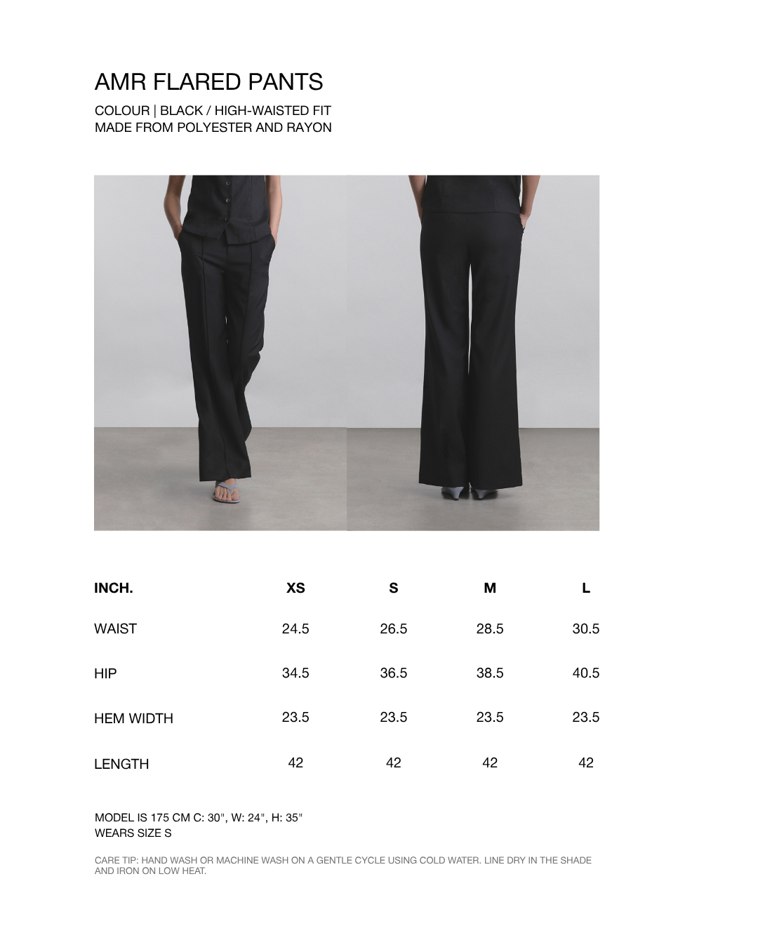 Wardrobe II - AMR Flared Pants in Black