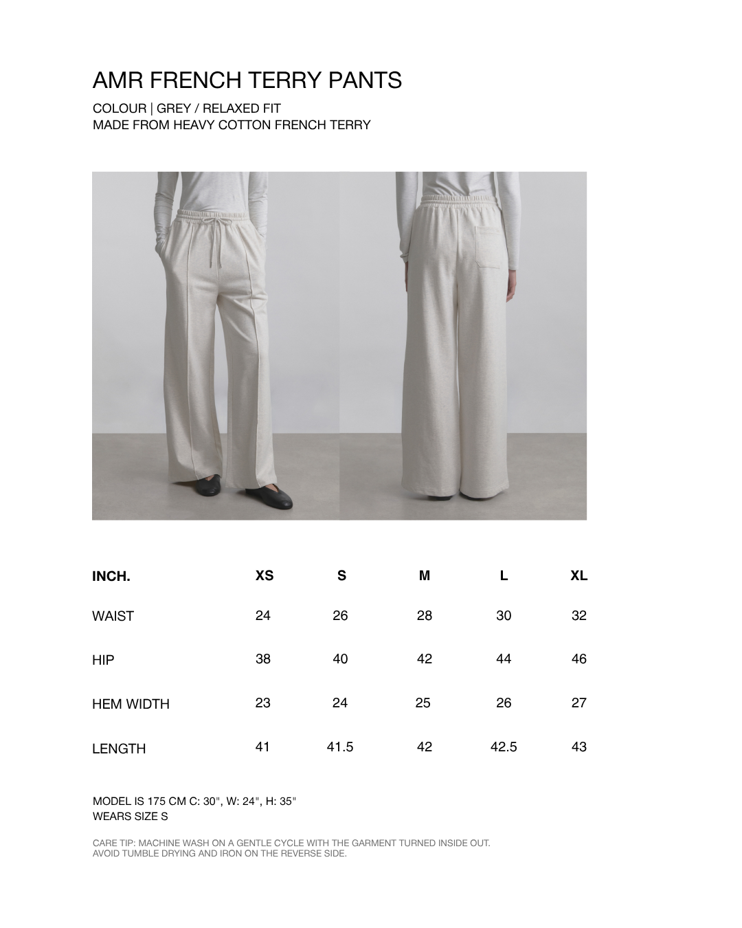 Wardrobe II - AMR French Terry Pants in Grey