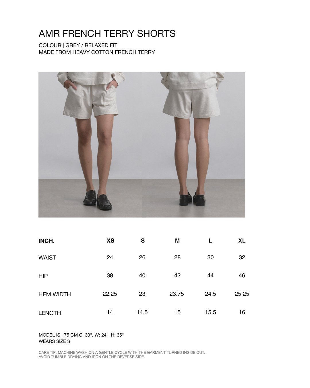 Wardrobe II - AMR French Terry Shorts in Grey