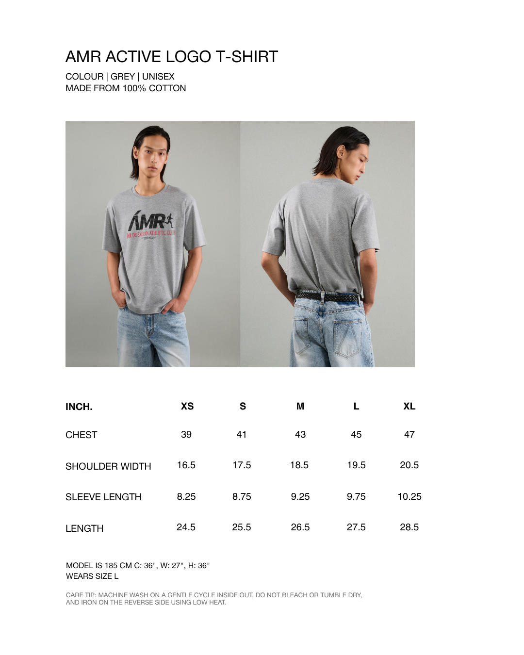 Athleisure Athletic Club - AMR Active Logo T-Shirt in Grey