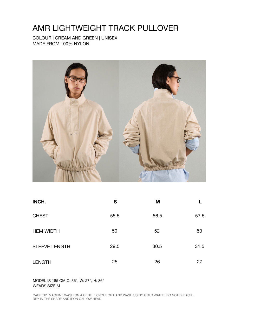 Athleisure Athletic Club - AMR Lightweight Track Pullover in Cream