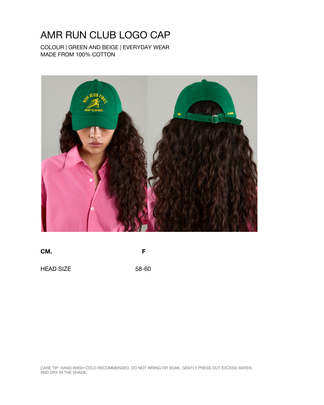 Athleisure Athletic Club - AMR Run Club Logo Cap in Green