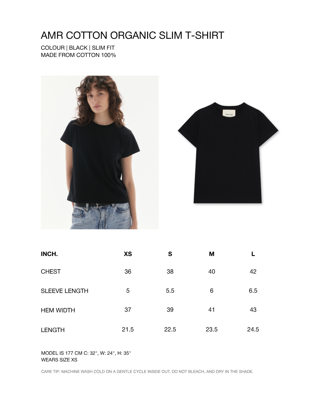 Wardrobe III - AMR Cotton Organic Slimfit T-Shirt in Black