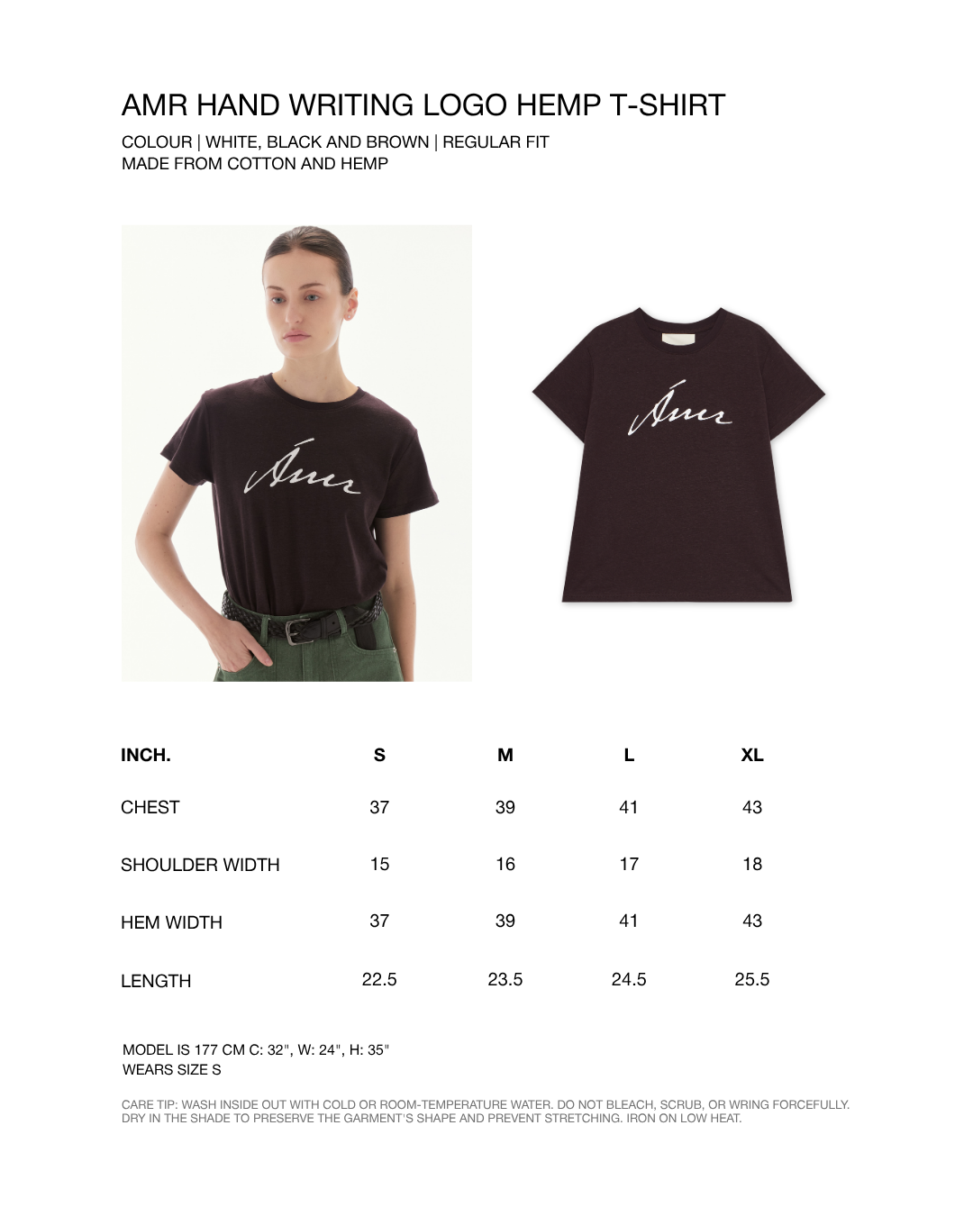 The Bleu Standard - AMR Hand Writing Logo Hemp Slim-fit T-Shirt in Powder Pink