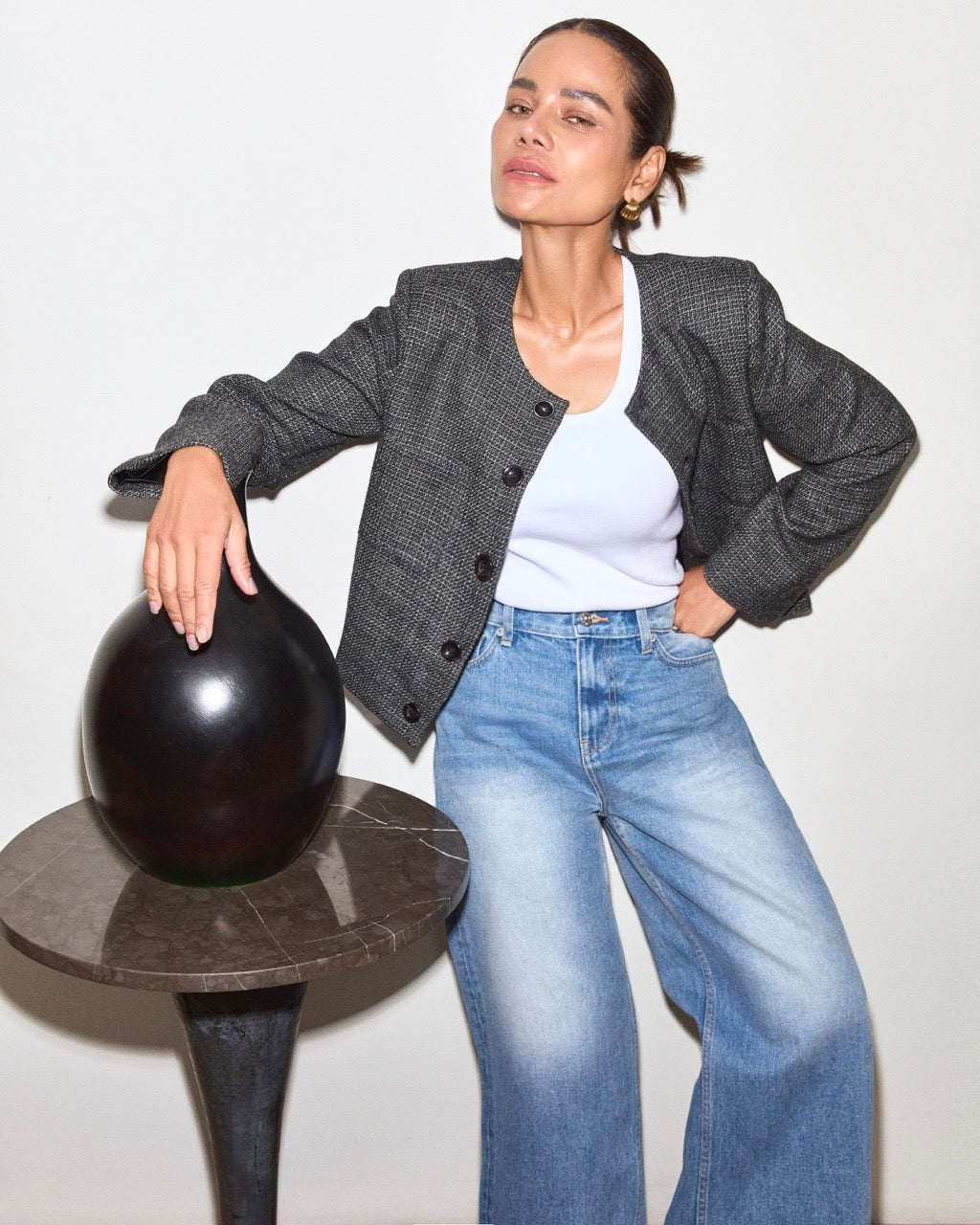 Découvrir - Tweed Paris Jacket in Dark Grey