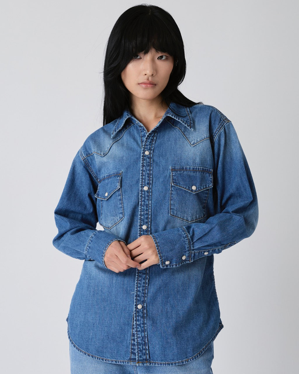 Découvrir - Denim Work Shirt in Indigo Denim