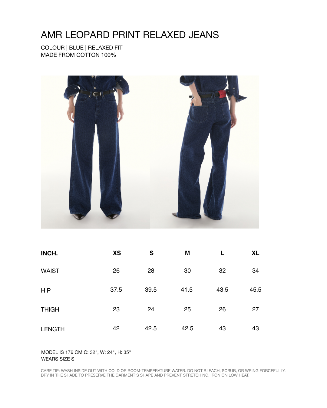 Le Fauve - AMR Leopard Print Relaxed Jeans in Blue