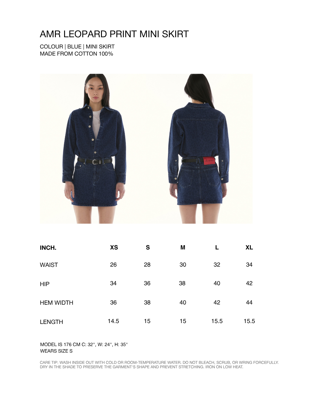 Le Fauve - AMR Leopard Print Mini Skirt in Blue