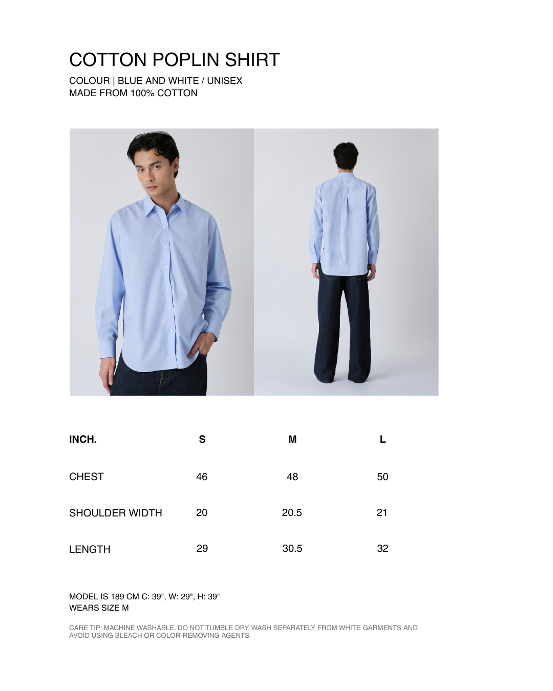 Découvrir - Cotton Poplin Shirt in Blue