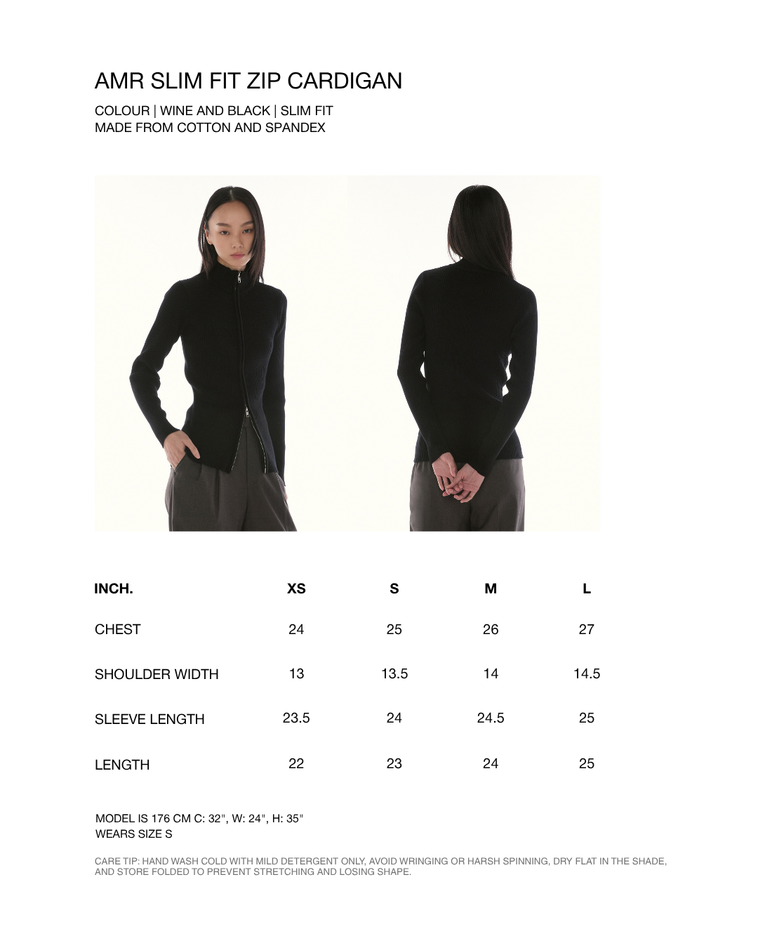 Le Fauve - AMR Slim Fit Zip Cardigan in Wine