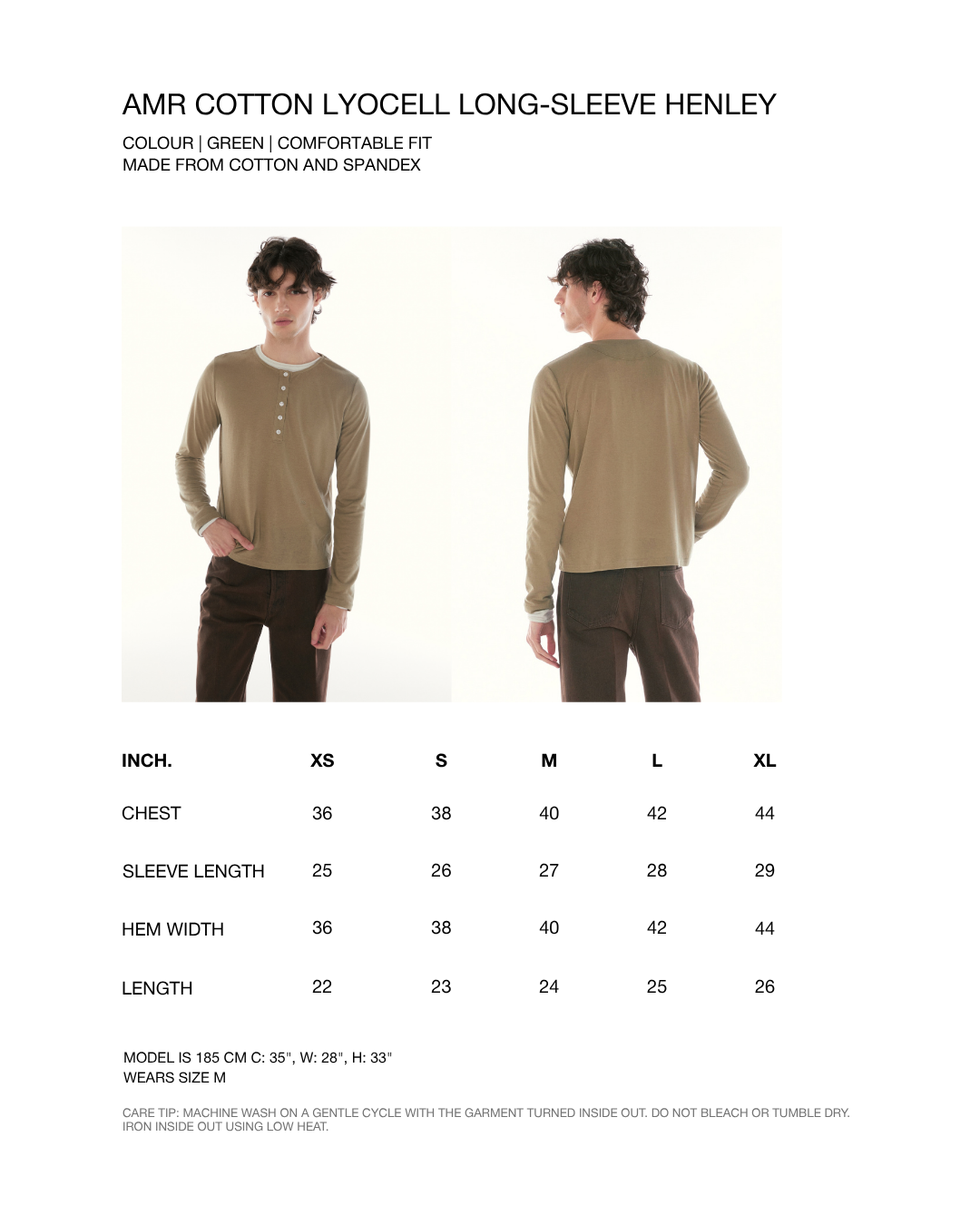 Le Fauve- AMR Cotton Lyocell Long-Sleeve Henley in Green
