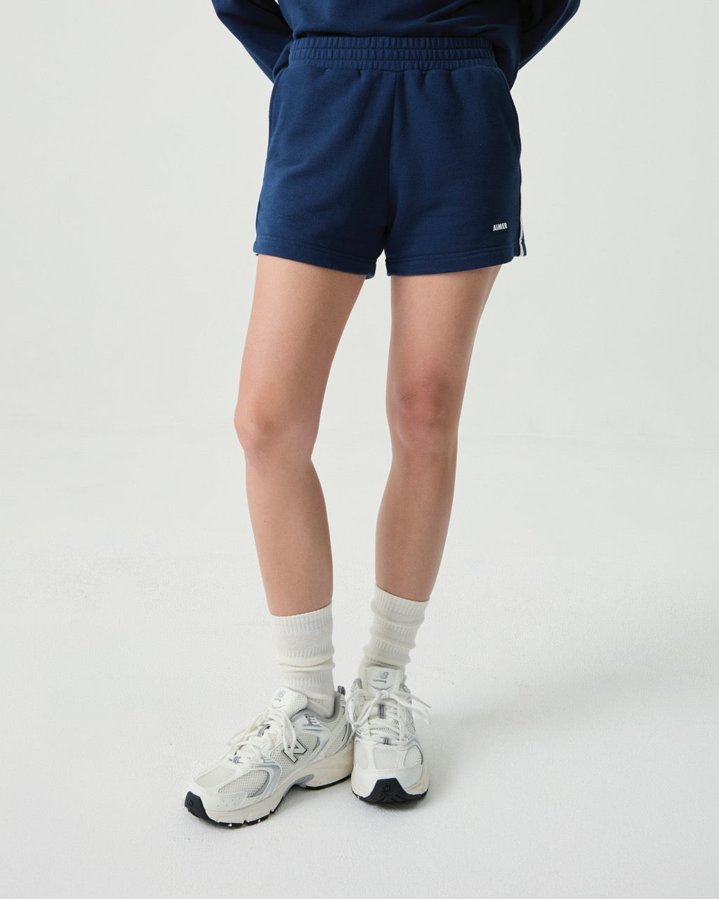 Découvrir - French Terry Mini Shorts in Navy