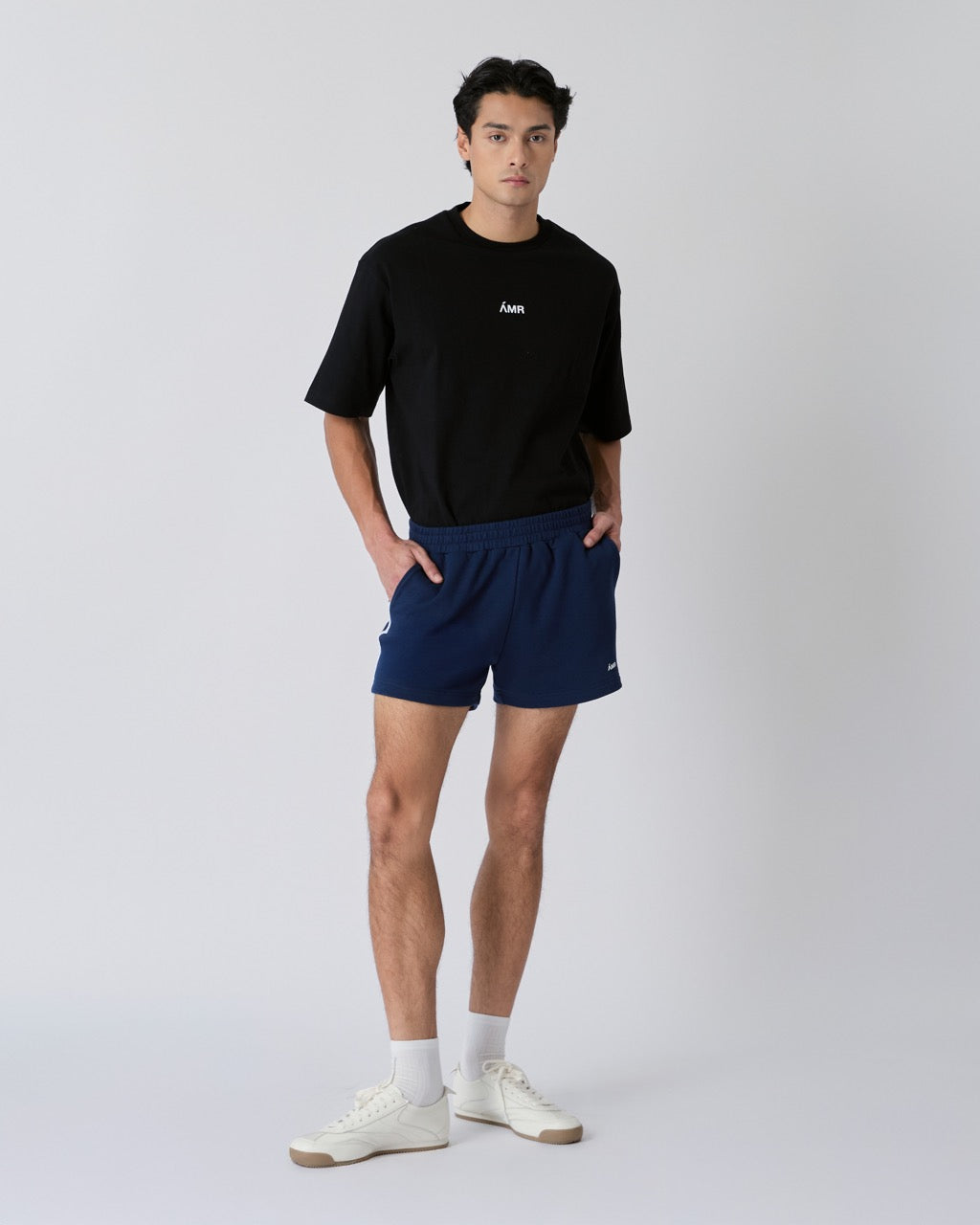 Découvrir - French Terry Mini Shorts in Navy