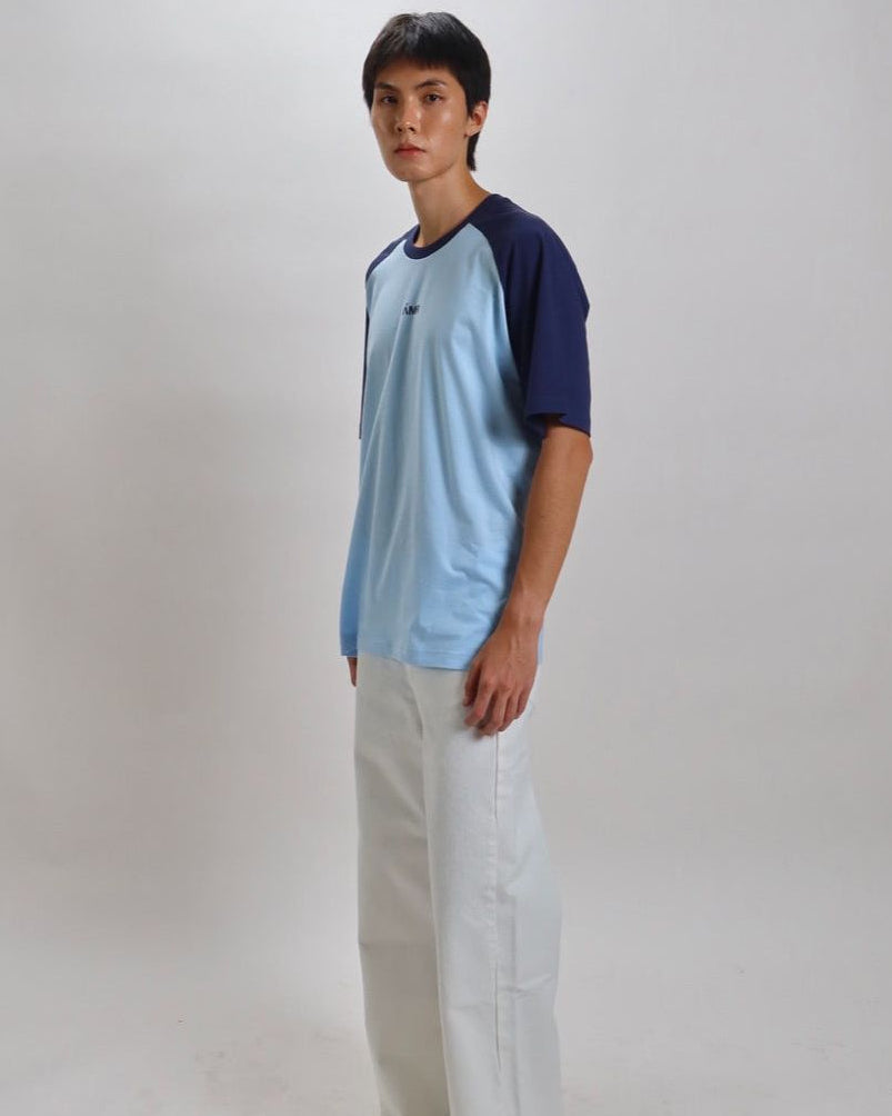 Decouvrir - AMR Contrast Raglan T-Shirt in Blue Navy