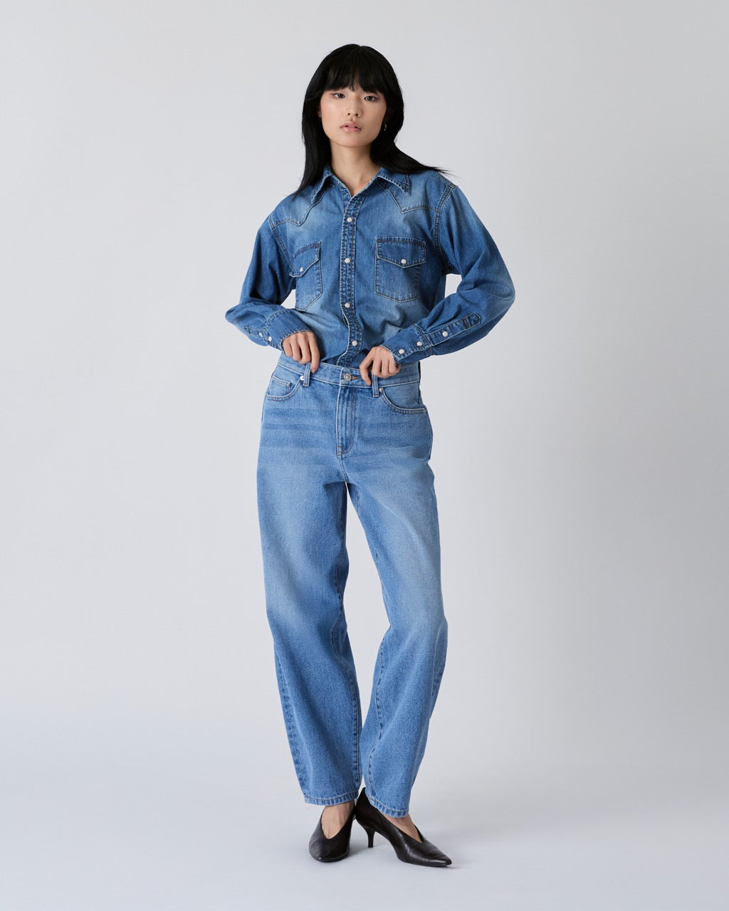 Découvrir - Low Rise Balloon Jeans in Vintage Wash