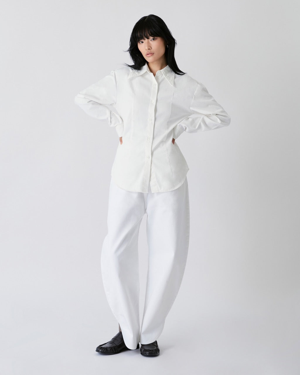 Découvrir - Slim Fit Denim Shirt in White