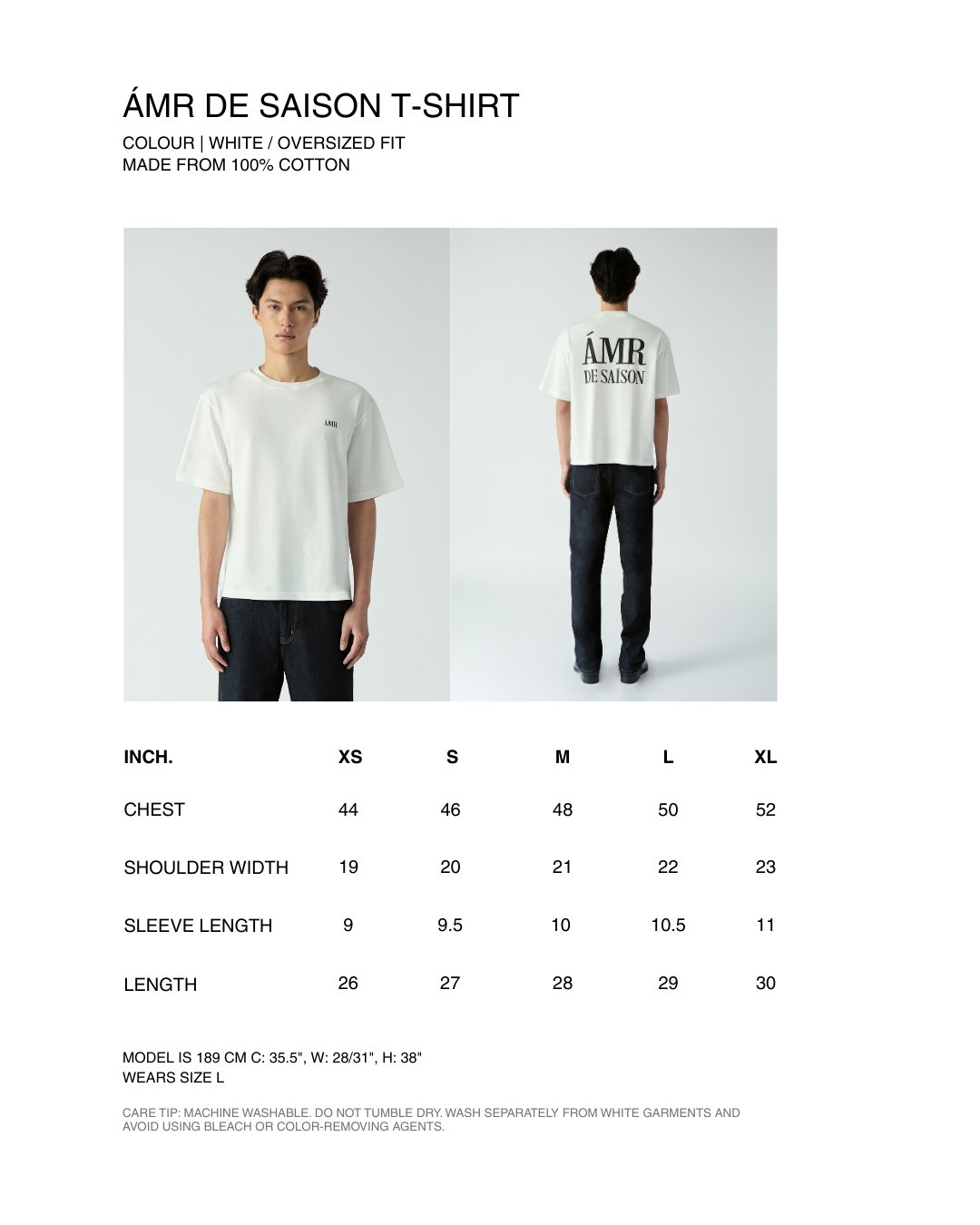 Le soleil d'ete - AMR DE SAISON Logo T-Shirt in White