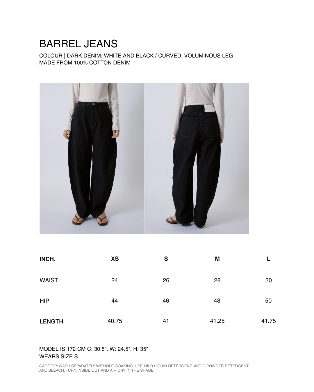 AMR DE SAISON - Barrel Jeans in Dark Denim