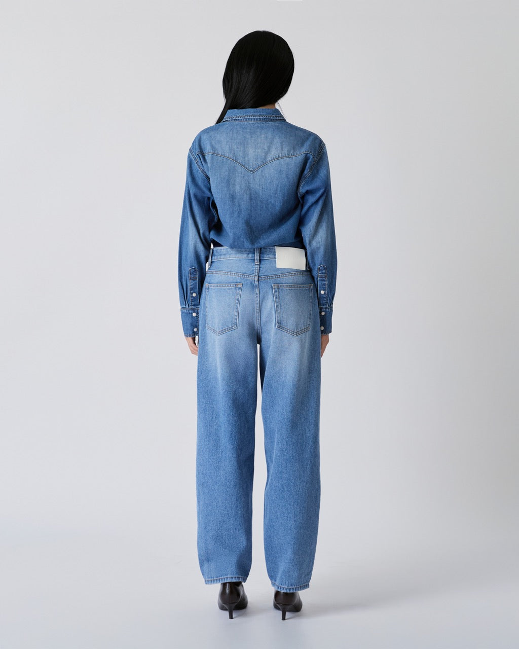 Decouvrir - Low Rise Balloon Jeans in Vintage Wash