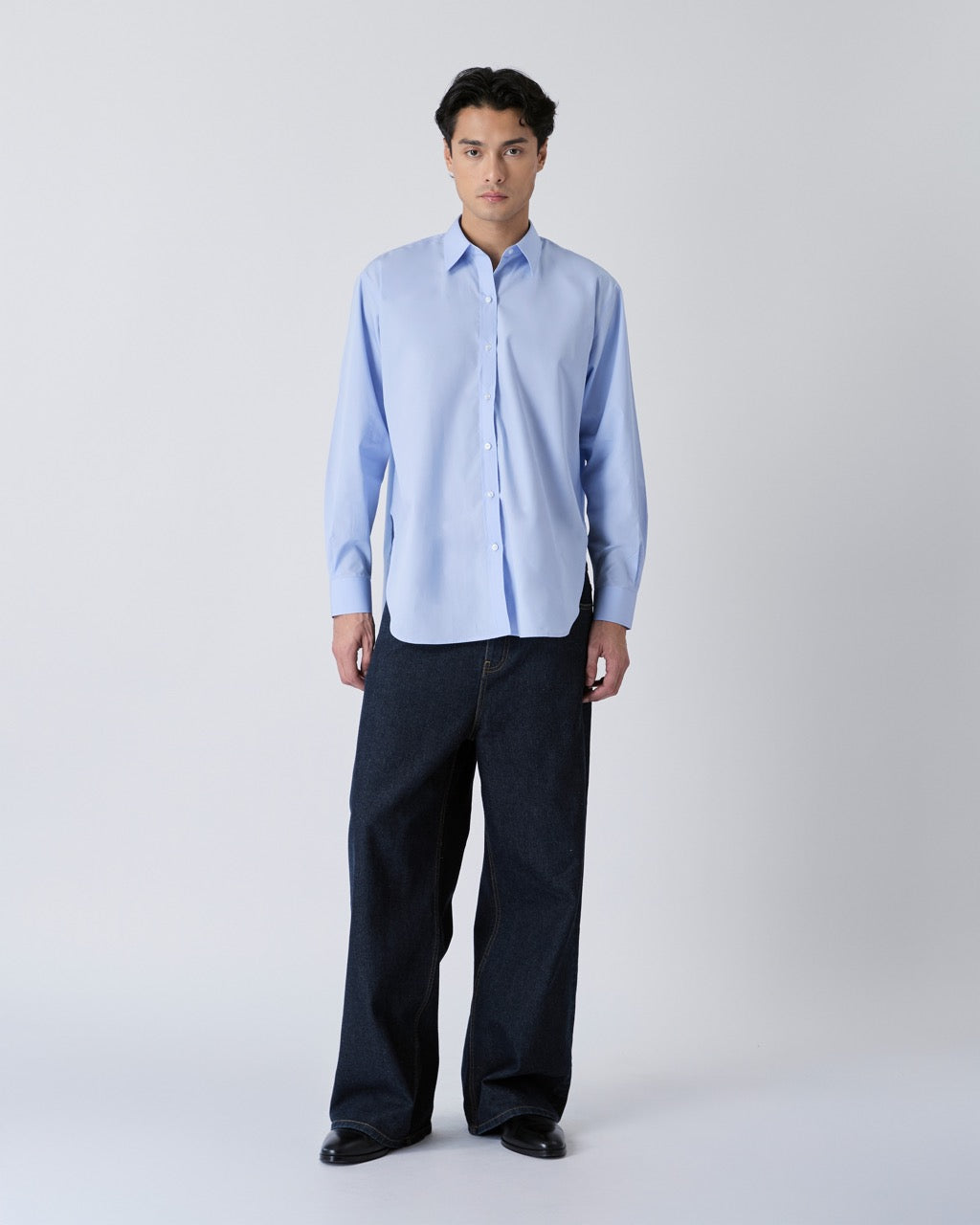 Découvrir - Cotton Poplin Shirt in Blue